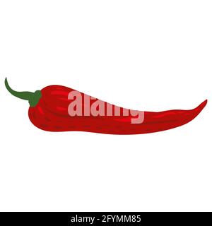 Red hot chili pepper natural healthy organic nutrition product. Vector doodle cartoon flat trendy illustration hand drawn isolated Stock Vector