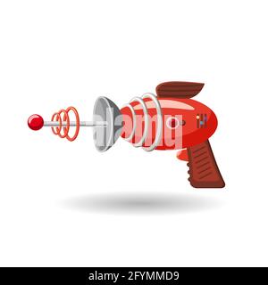 Cartoon retro space blaster, ray gun, laser weapon. Vector illustration. Cartoon style Stock Vector