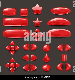 Set game ui . Complete green menu of graphical user interface GUI to build 2D games. Casual Game. Vector. Stock Vector
