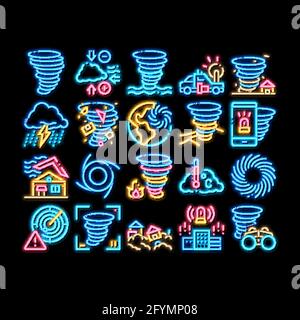 Tornado And Hurricane neon glow icon illustration Stock Vector