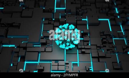 AI virus research, conceptual illustration Stock Photo
