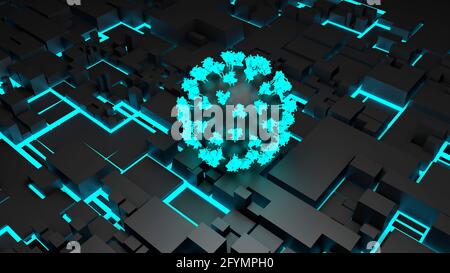 AI virus research, conceptual illustration Stock Photo