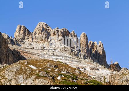 Cortina, Italy - October 27, 2014: Italian national park of Ampezzo Dolomites. Stock Photo