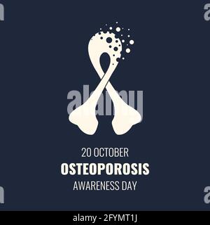 Osteoporosis awareness ribbon, conceptual illustration Stock Photo