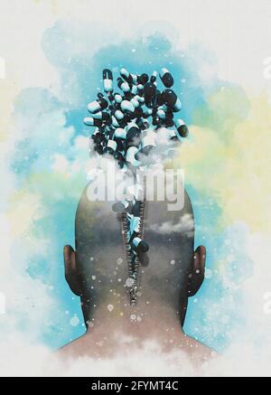 Addiction, conceptual illustration Stock Photo