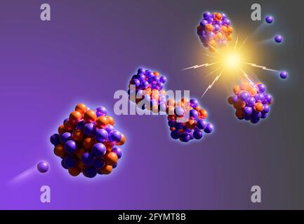 Atomic fission, illustration Stock Photo