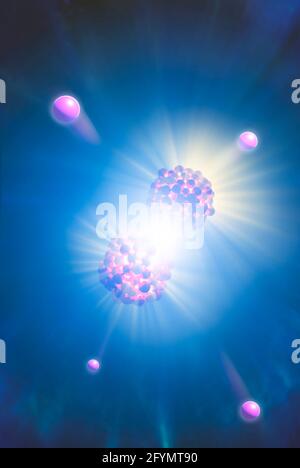 Atomic fission, illustration Stock Photo