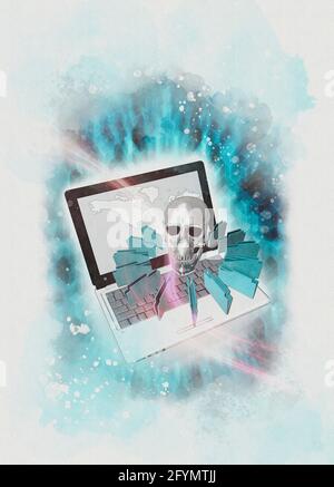 Data hacking, conceptual illustration Stock Photo