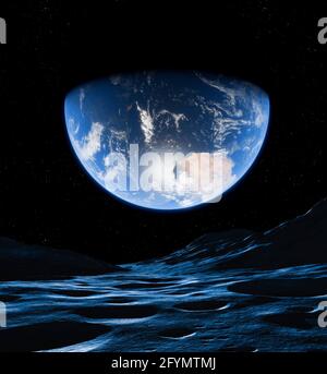 Earth from the Moon Stock Photo