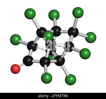 Kepone pesticide molecule, illustration Stock Photo