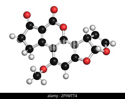 Aflatoxin B1 mould carcinogenic molecule, illustration Stock Photo