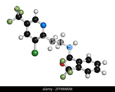 Fluopyram fungicide molecule, illustration Stock Photo