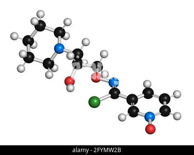 Arimoclomol drug molecule, illustration Stock Photo