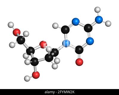 Decitabine drug molecule, illustration Stock Photo