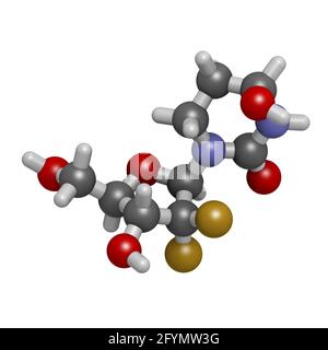 Cedazuridine drug molecule, illustration Stock Photo