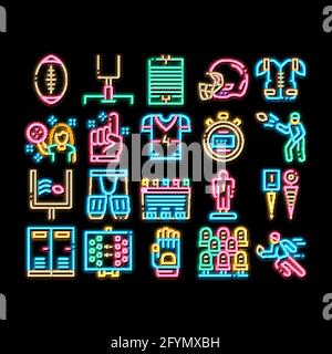 Rugby Sport Game Tool neon glow icon illustration Stock Vector