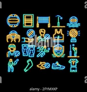Volleyball Sport Game neon glow icon illustration Stock Vector