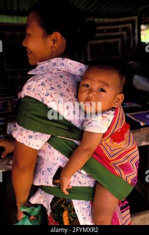 FRENCH GUYANA.  HMONG VILLAGE OF CACAO (LAO MINORITY) Stock Photo