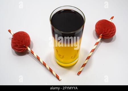 Zurich, Switzerland - October 10, 2020: Bambus-bamboo coctail drink,  composed of yellow lemonade and red wine Stock Photo - Alamy