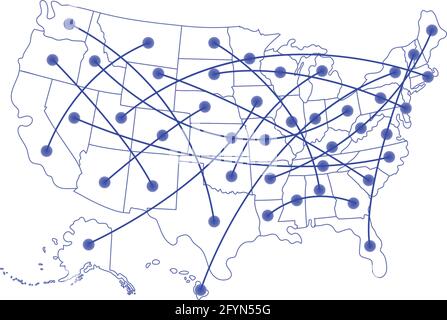 EEUU map icon Stock Vector