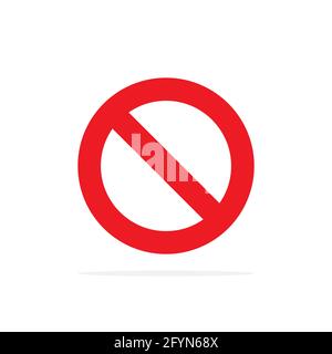 No symbol icon. Prohibition red stop sign. No entry. Not allowed pictogram. Vector isolated on white. Stock Vector