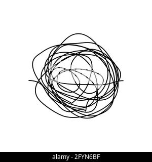 Hand drawn scrawl symbol. Chaotic doodle line sketch circle. Vector illustration Stock Vector