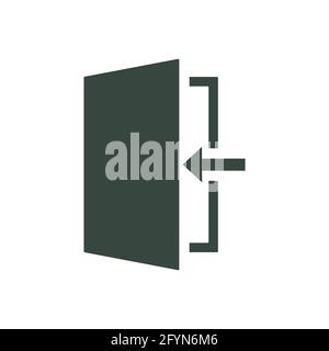 Door icon. Open door sign. Exit with arrow symbol. Vector isolated on white Stock Vector