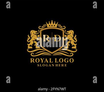 RD Letter Lion Royal Luxury Heraldic,Crest Logo template in vector art ...