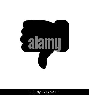 Thumb down icon. Hate and disagree outline symbol. Disapproval arm gesture. Vector isolated on white background Stock Vector