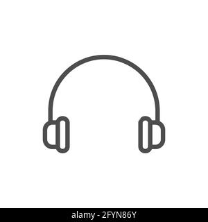 Headphone line icon. Earphones linear sign. Vector isolated on white Stock Vector