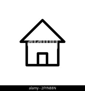 Home icon. House black pictogram. Home page concept. Building silhouette symbol Stock Vector
