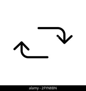 Reload arrow icon. Recycle arrows sign. Refresh symbol. Vector isolated on white Stock Vector