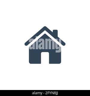 Home icon. House black pictogram. Home page concept. Building silhouette symbol Stock Vector