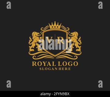 VR Letter Lion Royal Luxury Logo template in vector art for luxurious ...