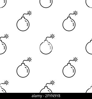Bomb seamless pattern. Boom symbol pattern. Dynamite sign Stock Vector