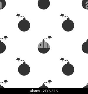 Bomb seamless pattern. Boom symbol pattern. Dynamite sign Stock Vector