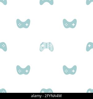 Joystick seamless pattern. Game console symbol pattern. Game controllers texture. Vector illustration isolated Stock Vector