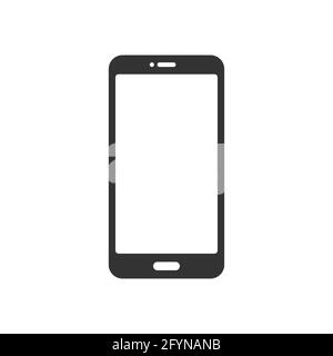 Smartphone icon. Mobile phone with empty screen. Digital technology concept. Vector isolated on white Stock Vector