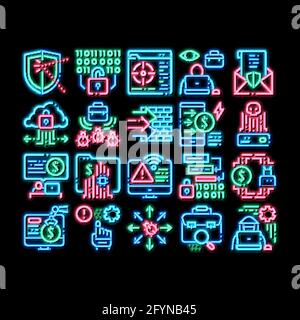 Pentesting Software neon glow icon illustration Stock Vector