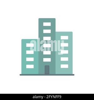 Building flat icon. Modern house and real estate symbol. Private property sign. Vector isolated on white Stock Vector