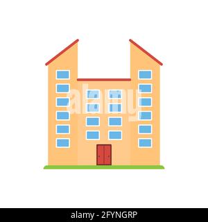 Building flat icon. Modern house and real estate symbol. Hotel building. Private property sign. Stock Vector
