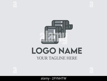 cinema logo ,movie logo or film logo. director and producers icon and theatre production team icons. Stock Vector