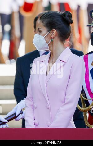 Madrid, Spain. 29th May, 2021. Queen Letizia of Spain attends the Armed Forces day in Madrid. Credit: SOPA Images Limited/Alamy Live News Stock Photo