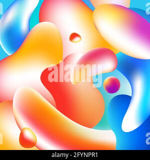 Colorful Liquid Square Background for Social Media. Vector illustration Stock Vector