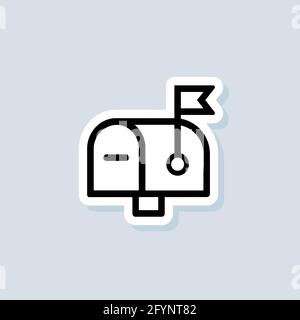 Mail Box sticker. Newsletter logo. Envelope. Email and messaging icons. Vector on isolated background. EPS 10. Stock Vector