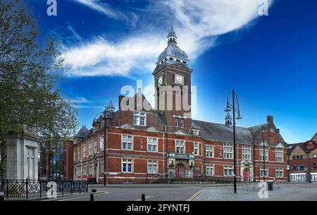 SWINDON, UK - MAY 29, 2021: Swindon Town Hall in Regents Circus now used as a Dance School - the town hall was originaly built in 1891 Stock Photo