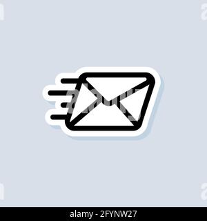 Newsletter sticker. Envelope icon. Email and messaging icons. Email marketing campaign. Vector on isolated background. EPS 10. Stock Vector