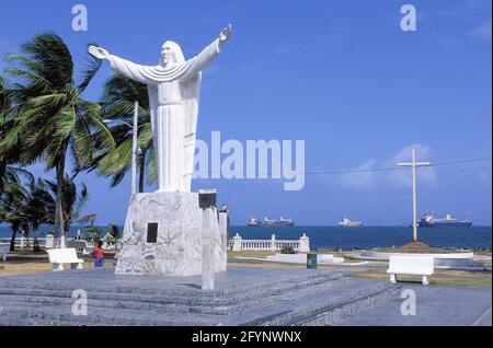 Panama, Colon city, the statue of the Christ Stock Photo
