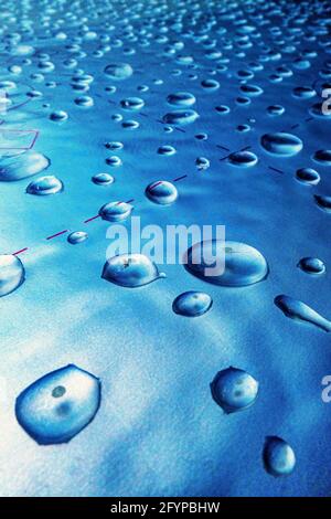 water bubbles on a reflective surface Stock Photo