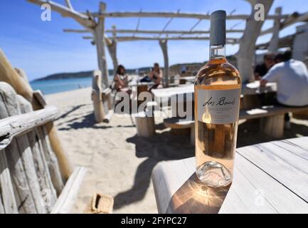 Illustration Saint Tropez and Ramatuelle. Pampelonne Beach, legendary Club ‘Le Club 55’ owner Patrice de Colmont Saint Tropez, southeastern France, on May 2021. Photo by Christian Liewig/ABACAPRESS.COM Stock Photo